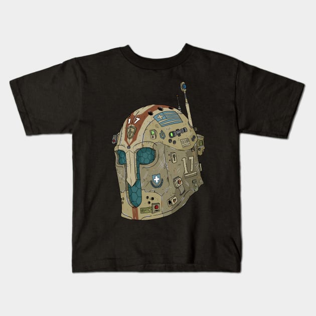 a sci fi Hellenic Greek army helmet. Kids T-Shirt by JJadx